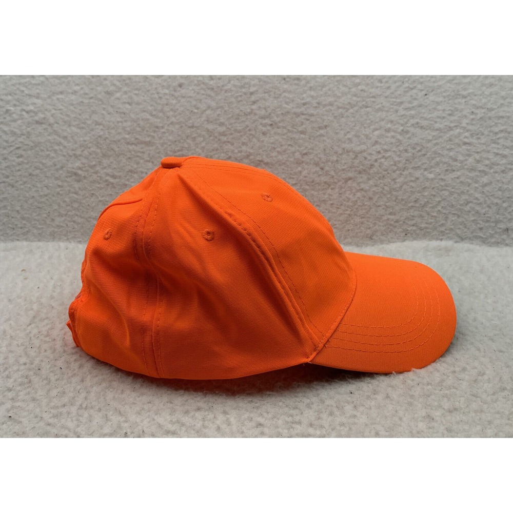 Blank Neon Orange Baseball Hat Mens Hook Loop OSFM Hunting High Vis Safety - Picture 4 of 7